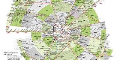 नक्शा वियना के परिवहन क्षेत्र