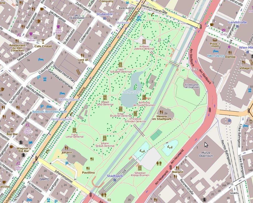 नक्शे के stadtpark वियना