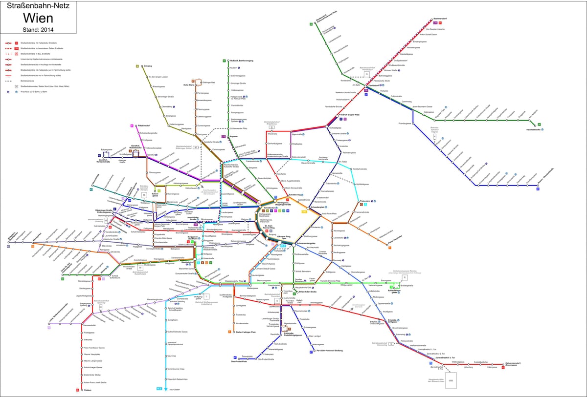 वियना strassenbahn नक्शा