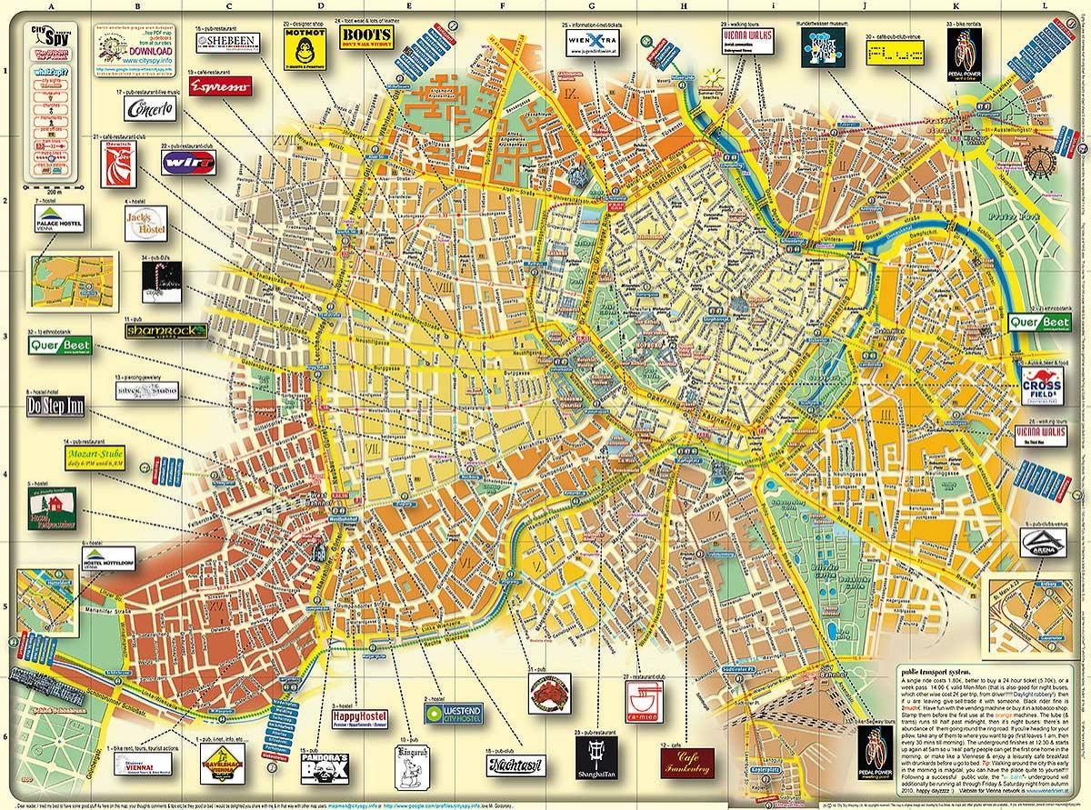 वियना ऑस्ट्रिया शहर के नक्शे