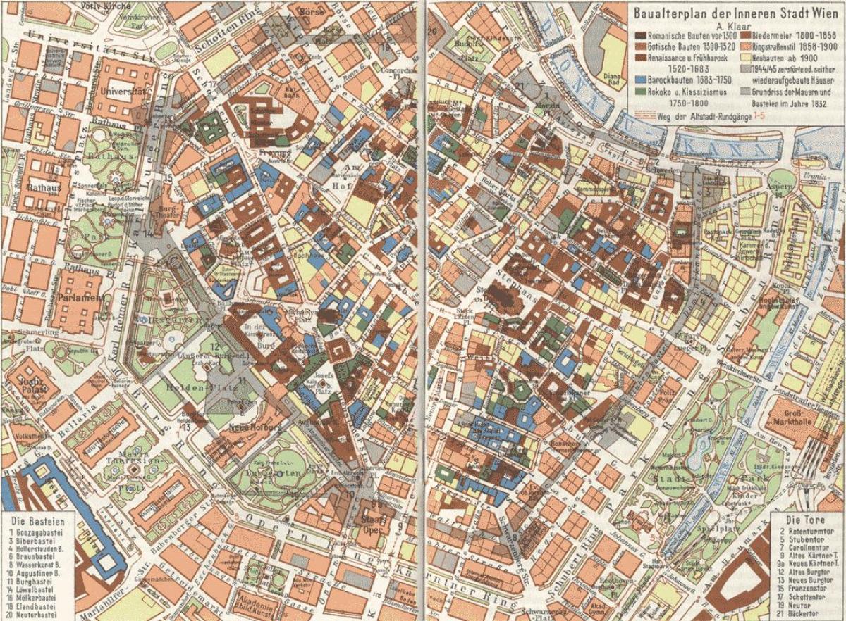 वियना पुराने शहर के नक्शे