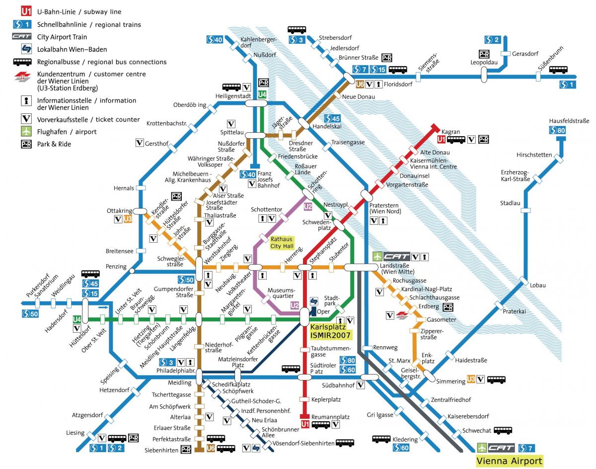 erdberg वियना बस स्टेशन के मानचित्र
