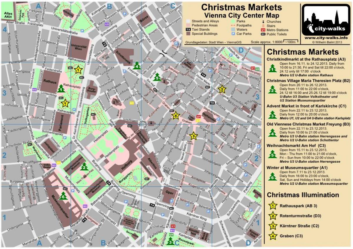 नक्शे के वियना में क्रिसमस बाजार