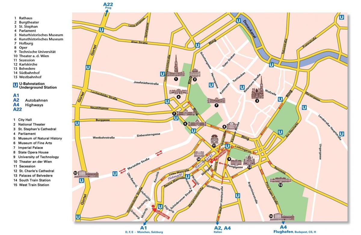 नक्शा वियना के रिंग रोड 