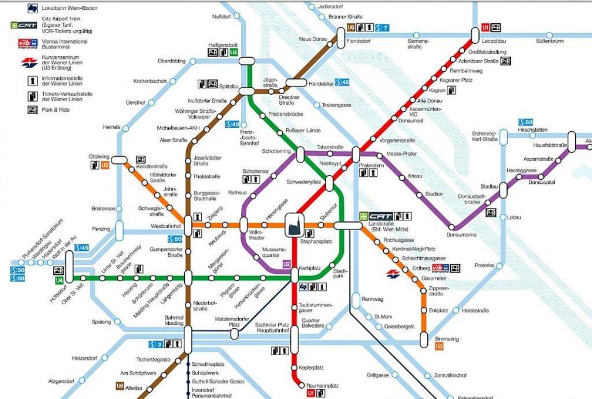 वियेना मेट्रो का नक्शा