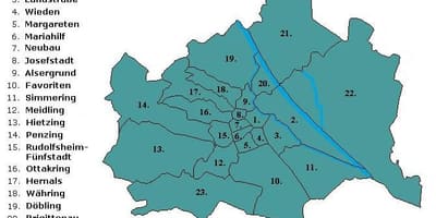 वियेना जिलों का नक्शा