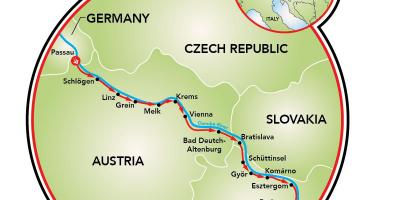 Passau वियना बाइक का नक्शा